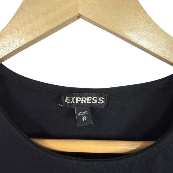 Express Women’s Classic Crewneck Cropped Wide Strap Tank Black XS - Picture 5 of 5
